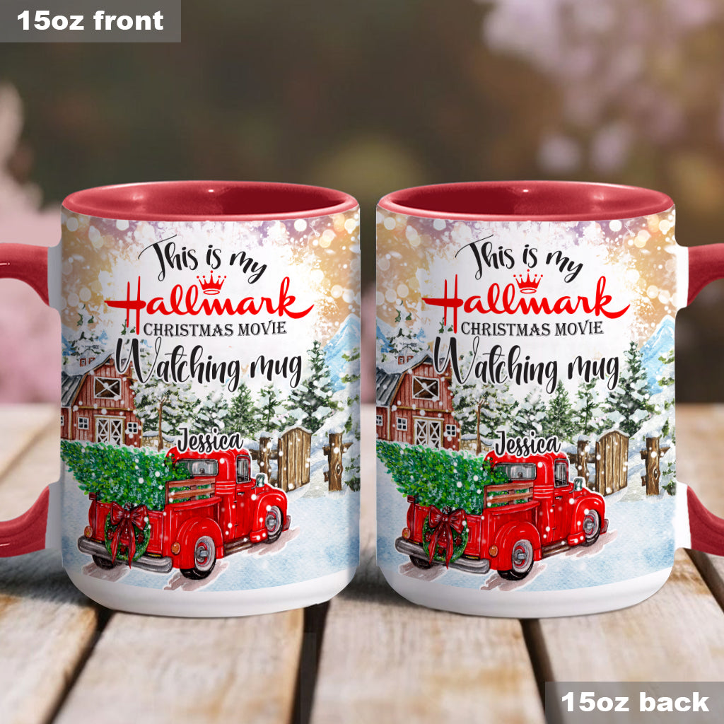 Christmas Movie Watching Mug - Personalized Accent Mug