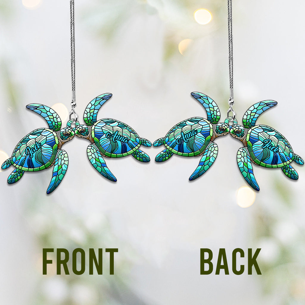 Love Turtles - Personalized Turtle Car Ornament