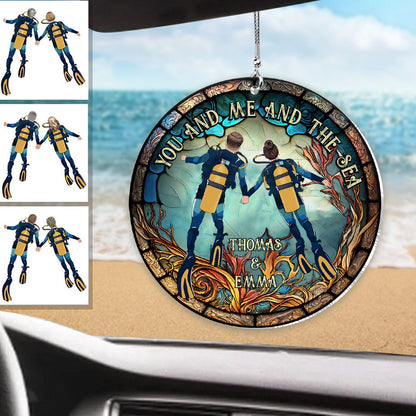 You & Me And The Sea - Personalized Scuba Diving Car Ornament