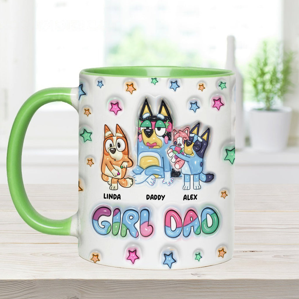 Girl Dad - Personalized Father Accent Mug