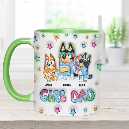 Girl Dad - Personalized Father Accent Mug