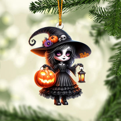 Little Witch - Personalized Witch Custom Shaped Ornament