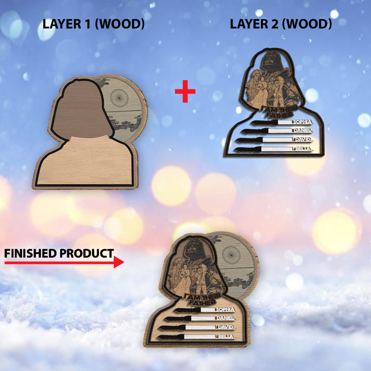 I Am Their Father - Personalized Father 2 Layered Wood Sign / Wood Plaque