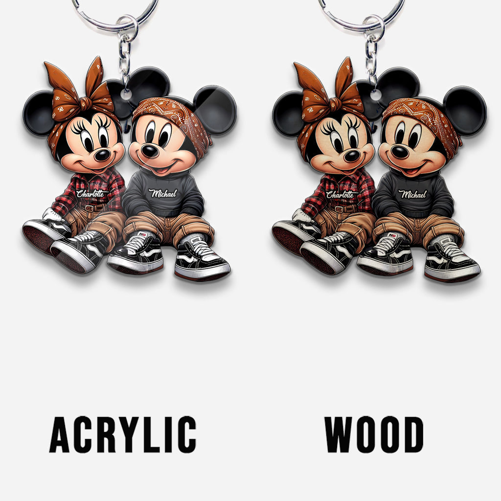 Chicano Mouse Couple - Personalized Mouse Keychain