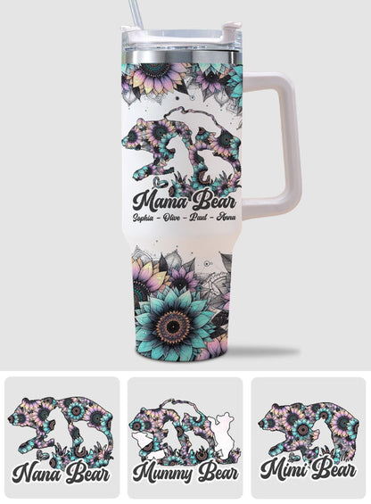 Mama Bear - Personalized Mother Tumbler With Handle