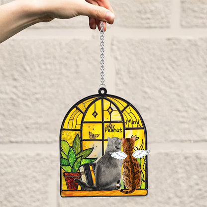 Stunning Cats By The Window - Personalized Cat Window Hanging Suncatcher Ornament