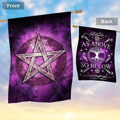 As Above So Below Pentagram Wicca - Witch House Flag 0822