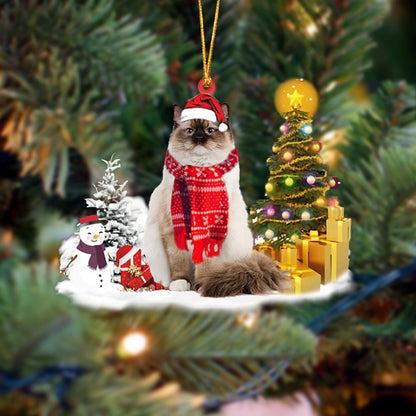 Ragdoll Cat Christmas Tree - Cat Ornament (Printed On Both Sides) 1022
