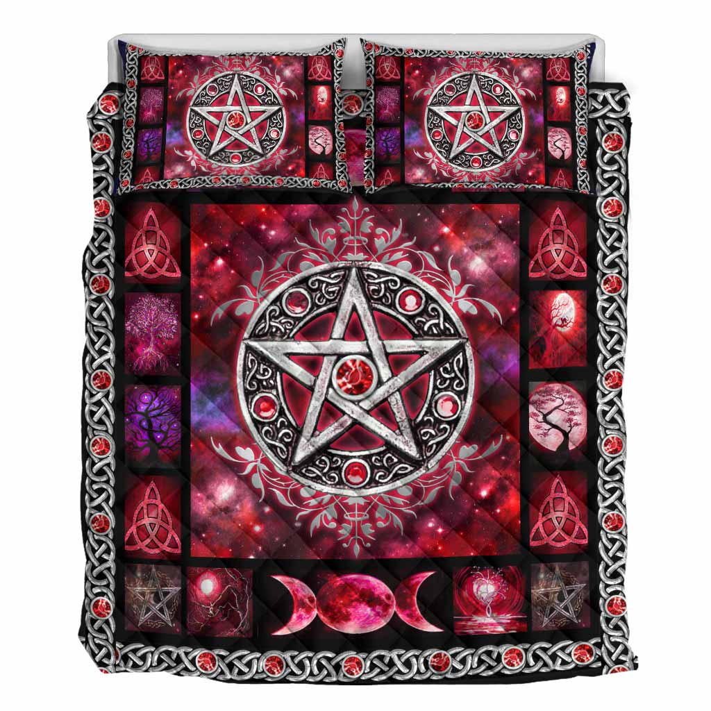 Witch Vibe Red Pentagram - Quilt Set