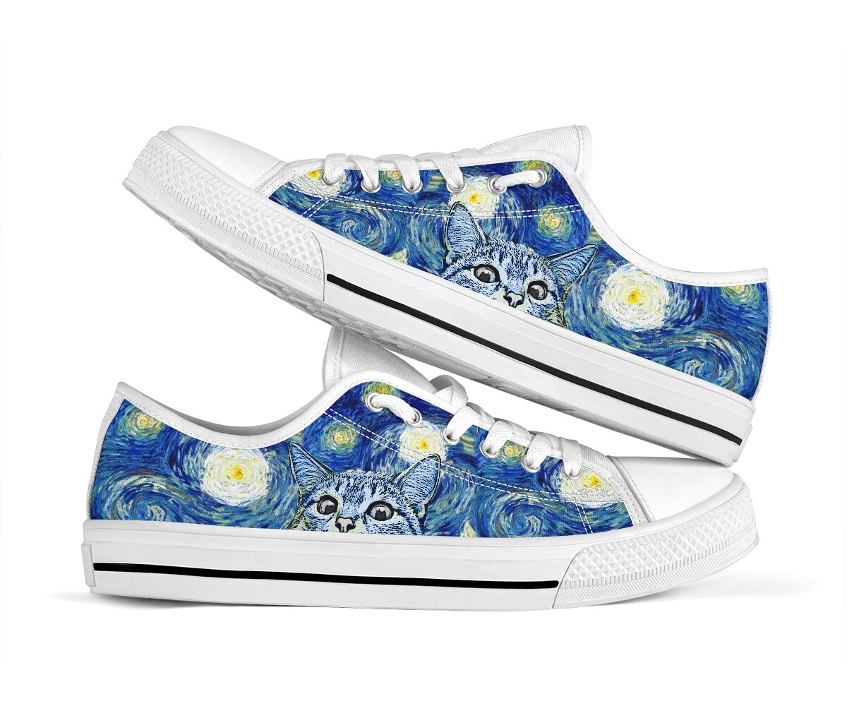 Cat Starry Night Cat Low Top Shoes 0622