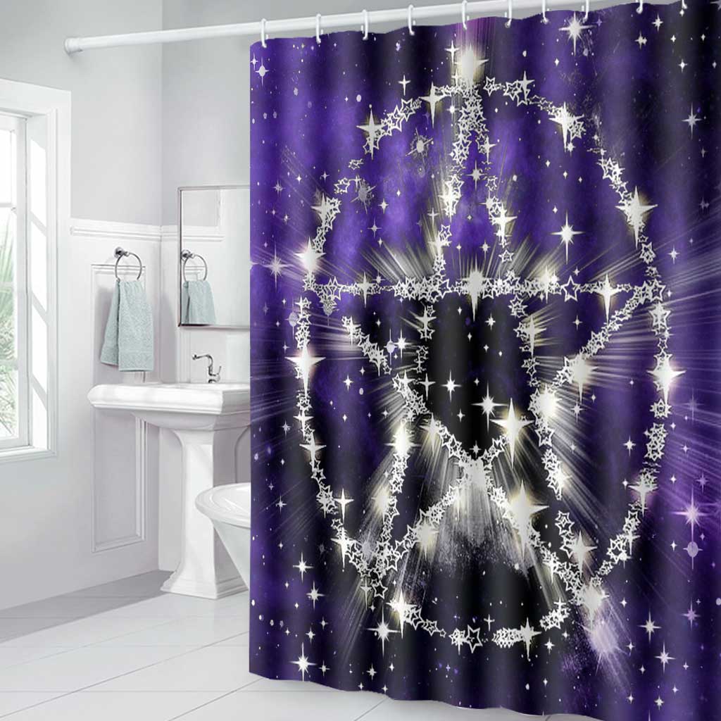 Wicca Pentagram - Witch Bathroom Curtain & Mats Set