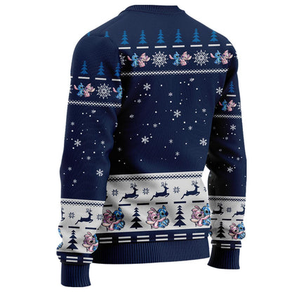 Aloha Love On Christmas - Personalized Ohana Sweater With Faux Wool Pattern Printed