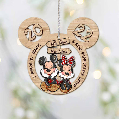Annoying Each Others For Years And Still Happily Ever After - Personalized Christmas Mouse Ornament (Printed On Both Sides)