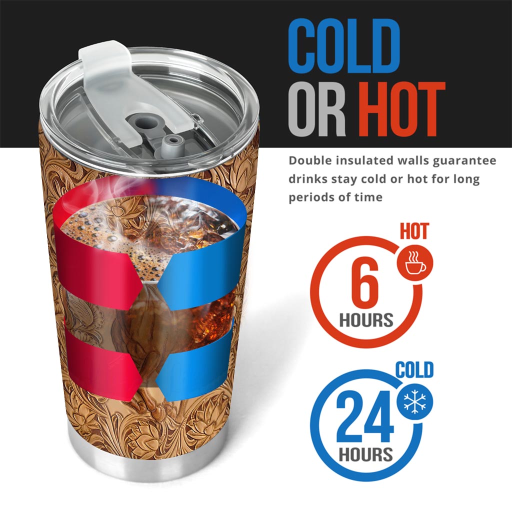 Horse Leather Pattern Print Horse Tumbler 0622