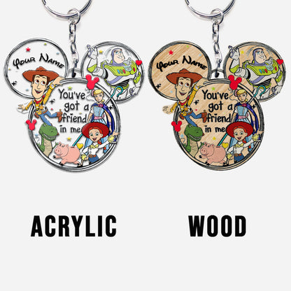 Walking In A Winter - Personalized Wonderland Mouse Keychain (Printed On Both Sides)