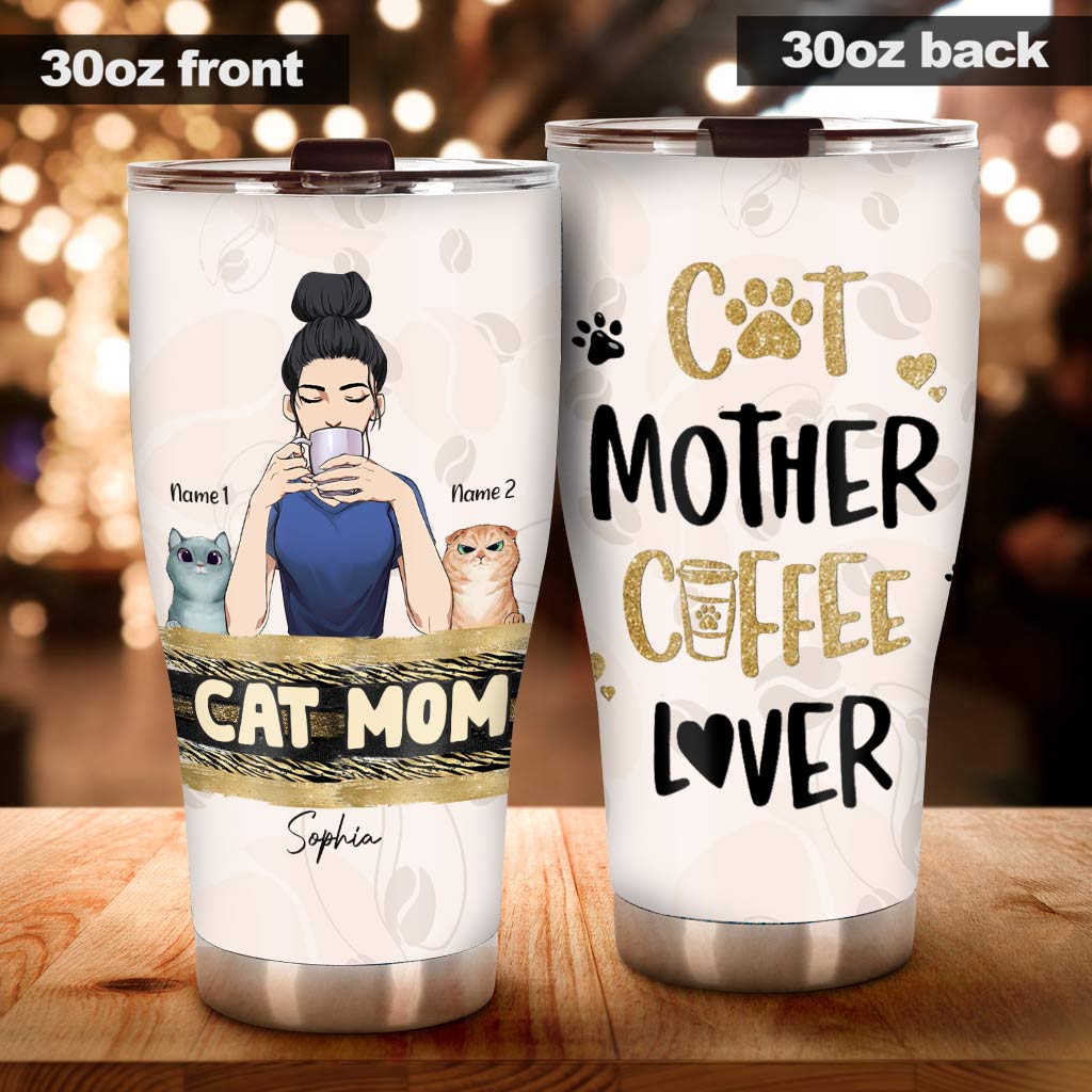 Cat Mom Coffee - Personalized Tumbler