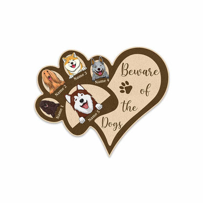 Home Is Where My Dogs Are - Personalized Shaped Doormat