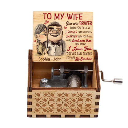 You Are My Sunshine - Personalized Couple Mouse Hand Crank Music Box
