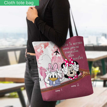 Life Is Better When You're Travelling With Besties - Personalized Mouse Tote Bag