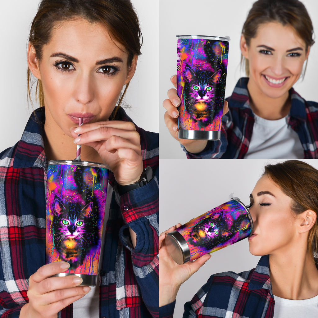 Dripping Rainbow - Cat Tumbler 0622