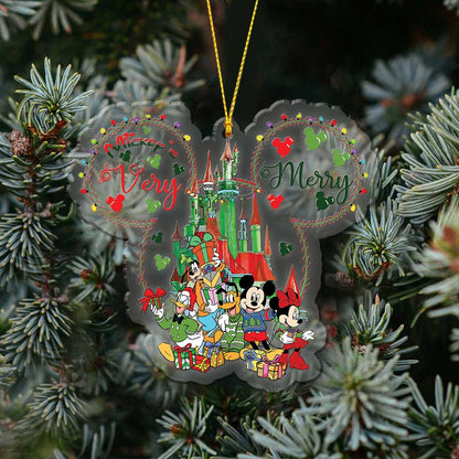 Merry Christmas - Christmas Mouse Transparent Ornament