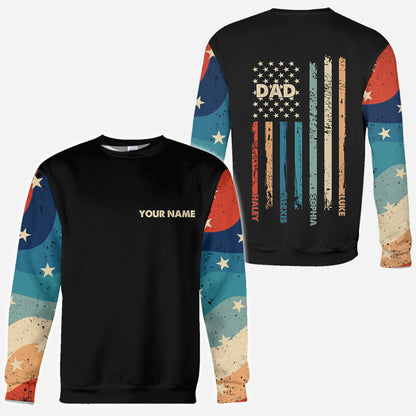 Stars And Stripes - Personalized Independence Day Father All Over T-shirt and Hoodie