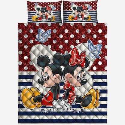 You & Me - Personalized Couple Mouse Quilt Set