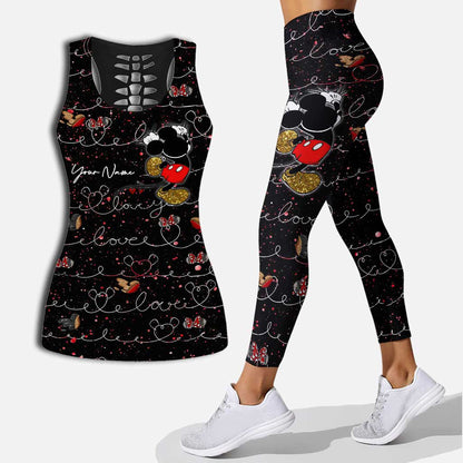 Cute Mouse Ears - Personalized Hollow Tank Top and Leggings