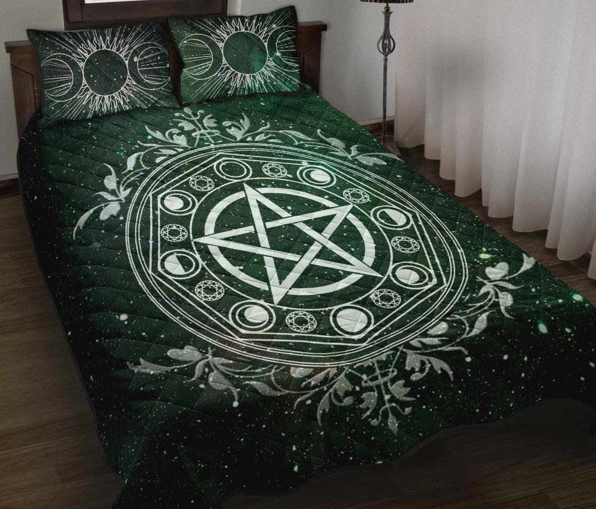 Wicca Green - Witch Quilt Set 0822