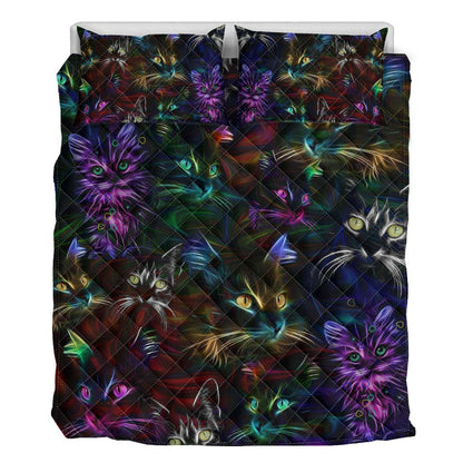 Cat Neon Cat  Quilt Set 0622