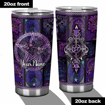 Magical Witch Roses Pentagram - Personalized Witch Tumbler