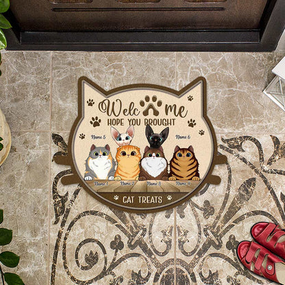 Hope You Brought Cat Treats - Personalized Shaped Doormat