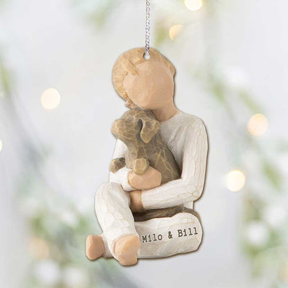 A True Friend Leaves Paw Prints On Your Heart - Personalized Christmas Dog Ornament With 3D Pattern Print (Printed On Both Sides)