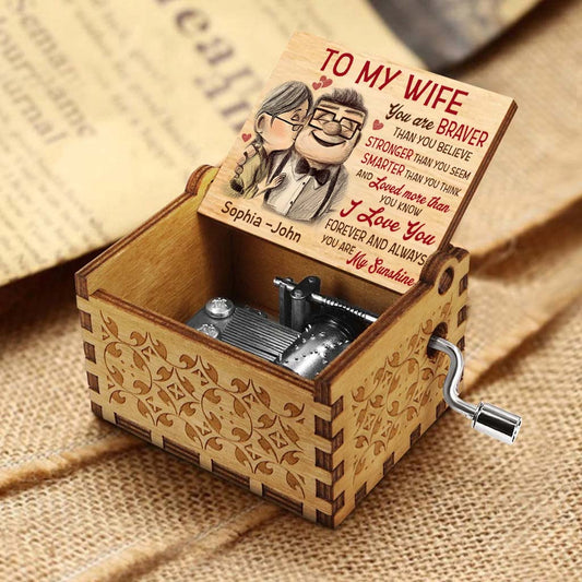 You Are My Sunshine - Personalized Couple Mouse Hand Crank Music Box