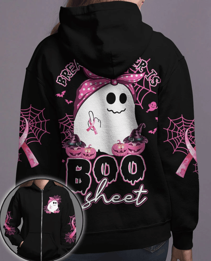 Breast Cancer Is Boo Sheet - Breast Cancer Awareness All Over T-shirt and Hoodie 0822