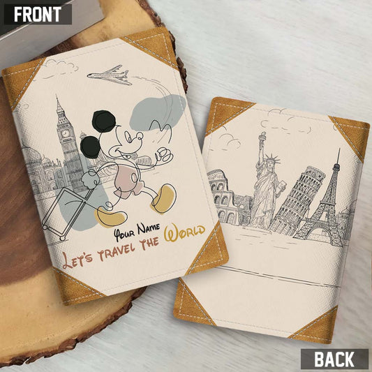 Let's Travel The World - Personalized Mouse Passport Holder