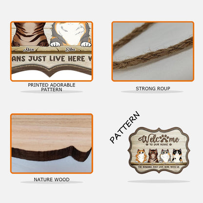 Welcome To Our Home - Personalized Cat Wood Sign