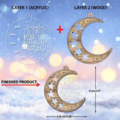 Twinkle Twinkle Little Star - Personalized Christmas Grandma Layers Mix Ornament