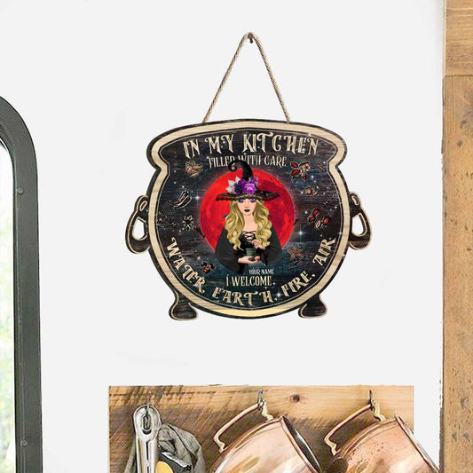 In My Kitchen - Personalized Witch Wood Sign
