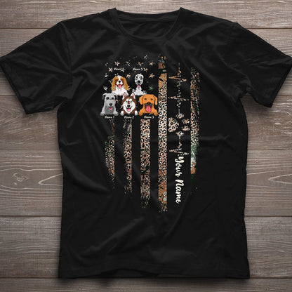 Love My Dogs - Personalized Independence Day Dog T-shirt and Hoodie