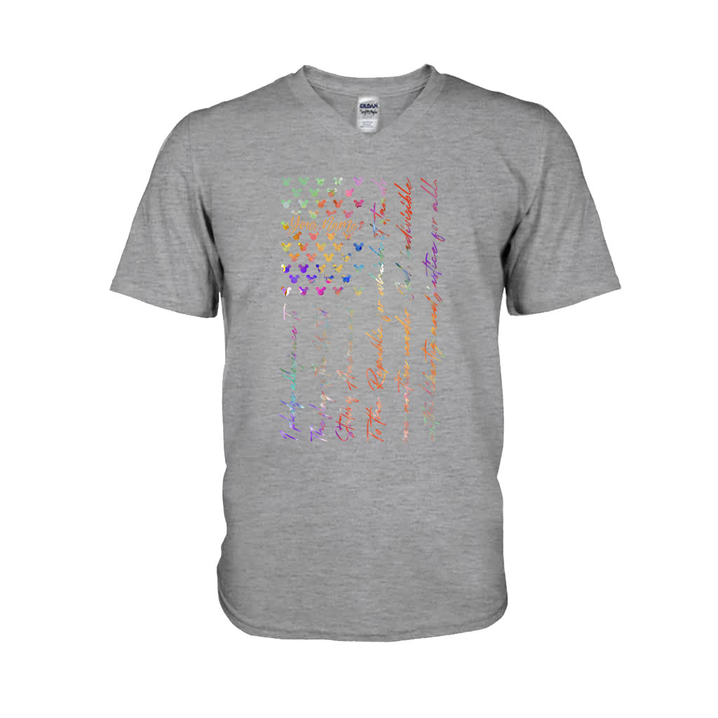 Mouse Ears Pledge Of Allegiance - Personalized Independence Day T-shirt and Hoodie