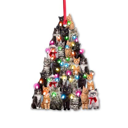 Cat Christmas Tree - Cat Ornament (Printed On Both Sides) 1022