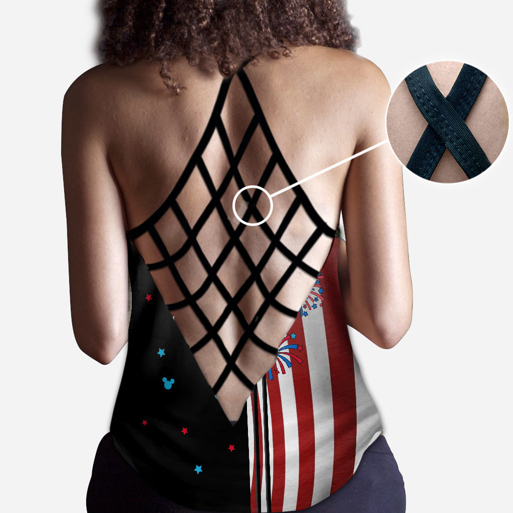 July Mouse - Personalized Mouse Cross Tank Top and Leggings