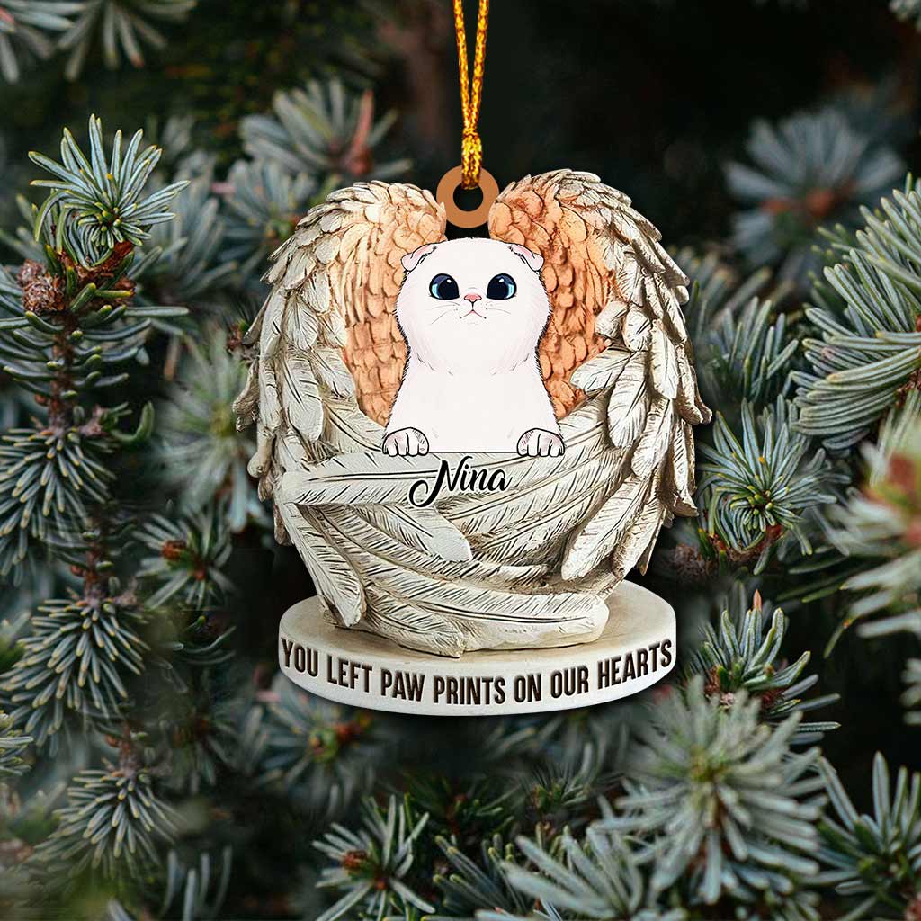 Angels Have Whiskers - Personalized Christmas Cat Ornament (Printed On Both Sides)