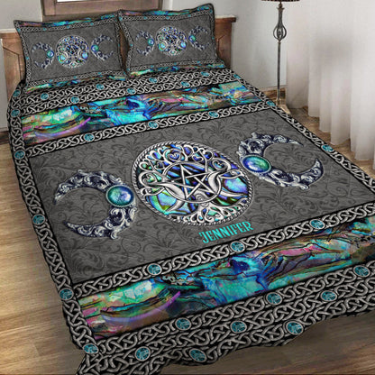 Mystery Spirit Triple Moon - Personalized Witch Quilt Set