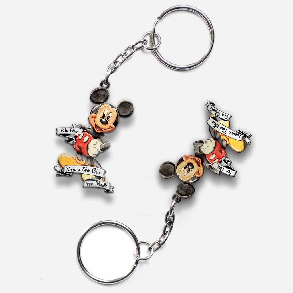 Never Too Old Mouse Keychain (Printed On Both Sides)