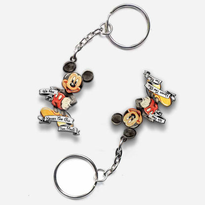 Never Too Old Mouse Keychain (Printed On Both Sides)