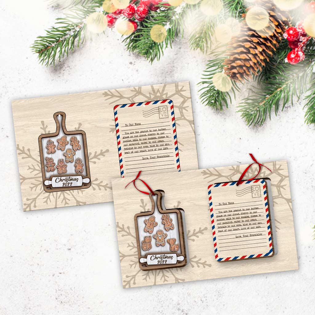 To My Grandma - Personalized Christmas Grandma Wooden Card Pop Out Ornament