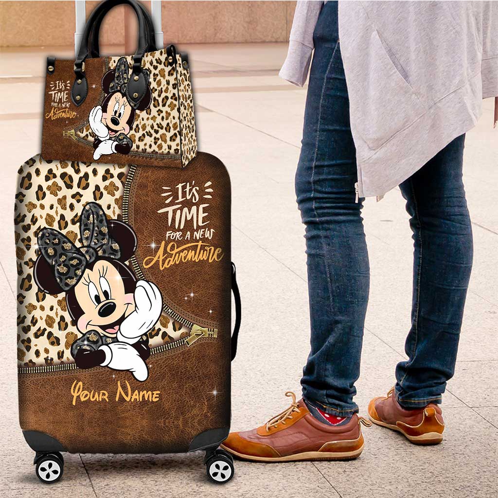 It's Time For A New Adventure - Personalized Mouse Leather Handbag & Luggage Cover