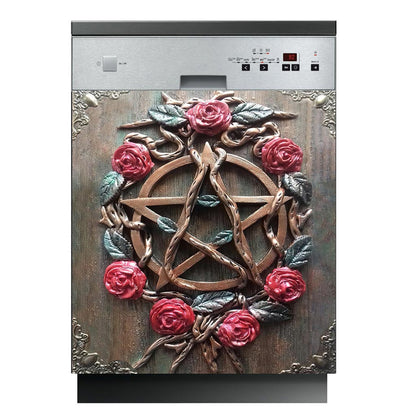 Mystic House Rose Pentacle - Witch Dishwasher Cover